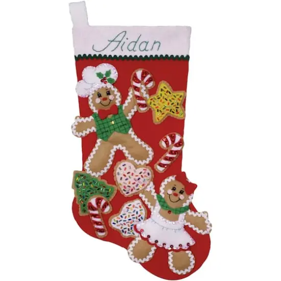 Design Works Gingerbread Friends Felt Stocking Kit {3}