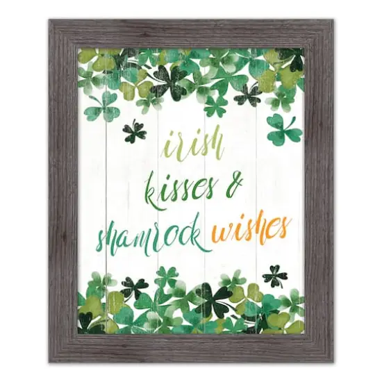 Irish Kisses Shamrock Wishes Framed Print 2 16" x 20" Western Gray Framed Print {1}