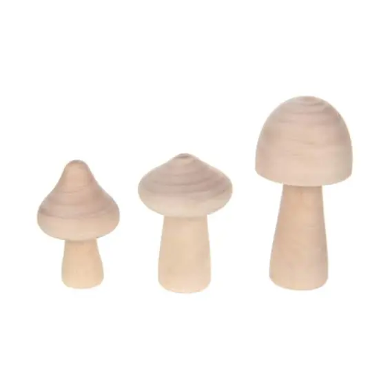 Wood Mushrooms, 3ct. by Make Market&reg; {1}