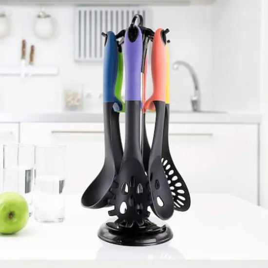 MegaChef Assorted Color Nylon Cooking Utensils Set, 7ct. {8}