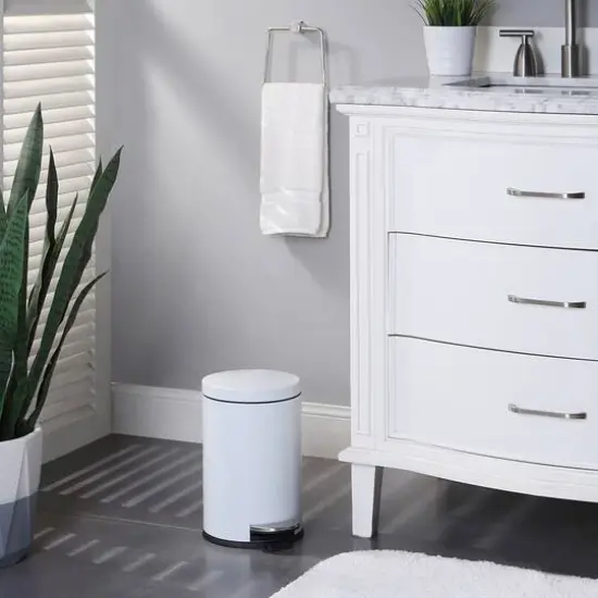 SunnyPoint Round Trash Can White {5}