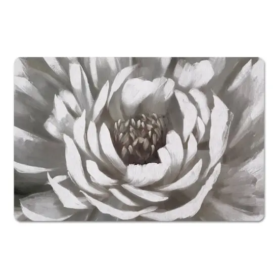 Gray Painterly Bloom Floor Mat {1}