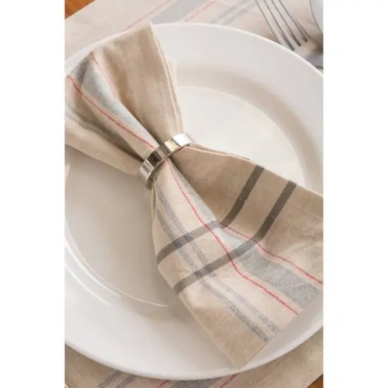 DII&reg; French Stripe Cloth Dinner Napkins, 6ct. Gray {11}