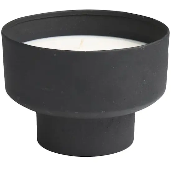 White Wax Campfire Scented Candle with Elevated Matte Black Container {4}