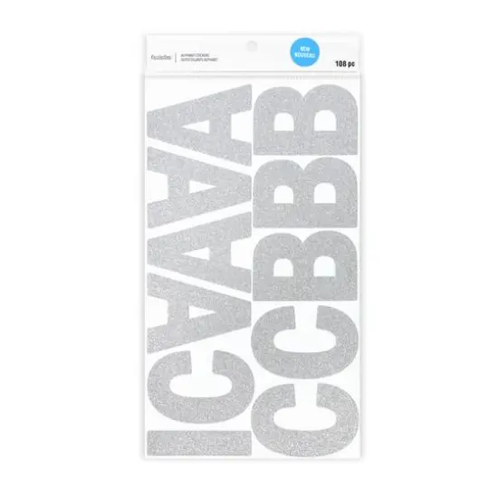 3.25" Silver Glitter Alphabet Stickers by Recollections&trade;  {6}