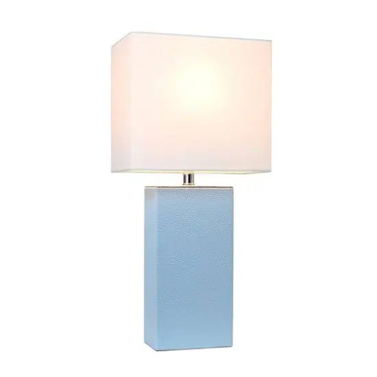 Lalia Home Lexington 21" Leather Home D&eacute;cor Table Lamp Periwinkle {3}