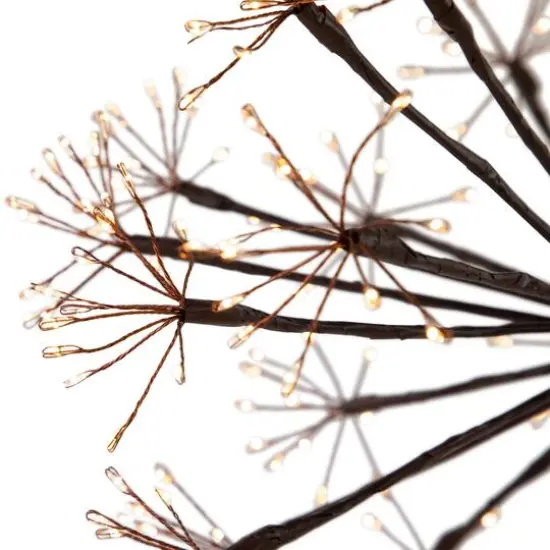 12" Pre-Lit LED Brown Christmas Ball Decoration {4}