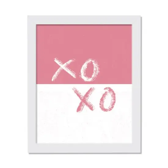11" x 14" XOXO Brush Strokes White Framed Print Wall Art {1}
