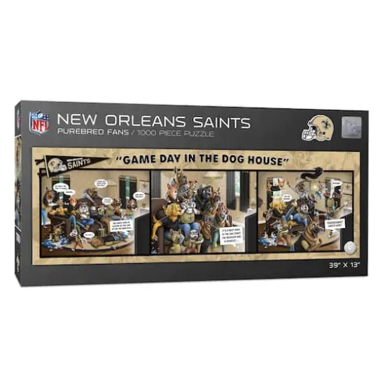 NFL Game Day in the Dog House 1,000 Piece Puzzle New Orleans Saints {1}