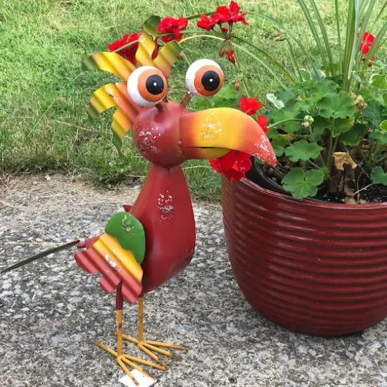 Santa's Workshop 20.5" Red Iron Jungle Bird {3}