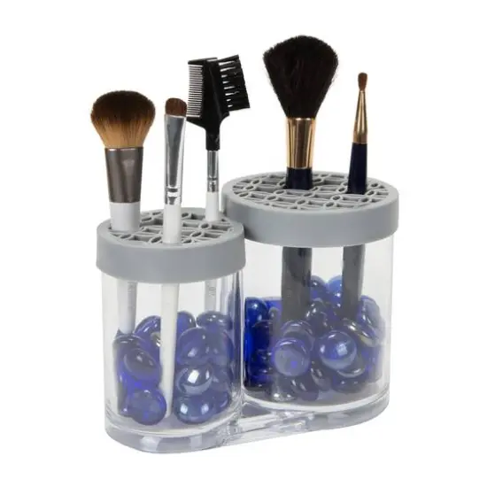Simplify Gray 2 Compartment Cosmetic Brush Holder {9}