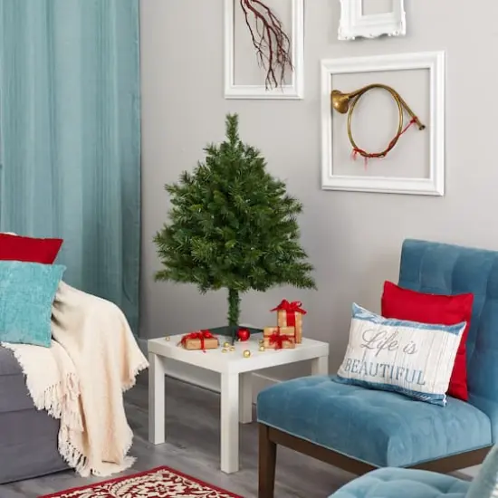 3ft. Pre-Lit Wyoming Mixed Pine Artificial Christmas Tree, Clear LED Lights {8}