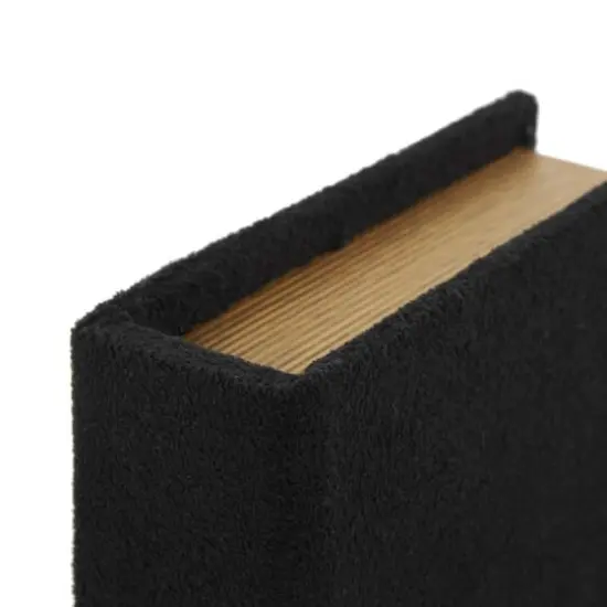 Black Velvet Textured Decorative Book Box with Gold Page Detailing, 3ct. {6}