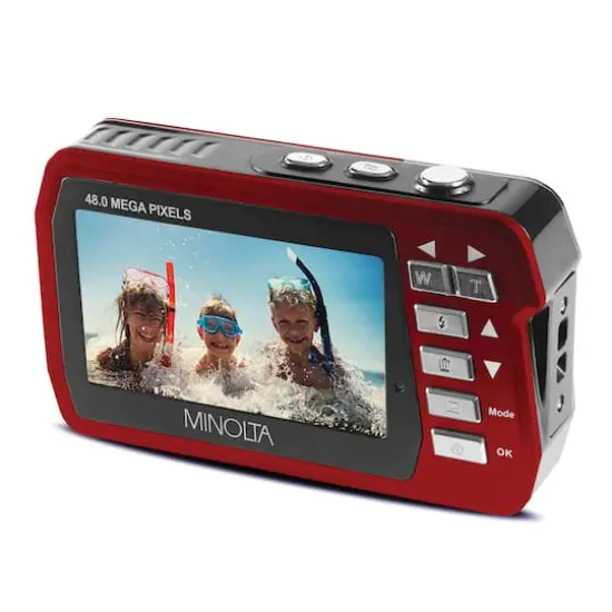 Minolta 48.0 Megapixel Waterproof Digital Camera Red {4}