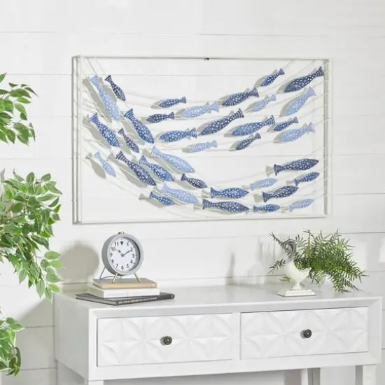 Blue Metal Coastal Wall Decor 24" x 40" x 2" {8}