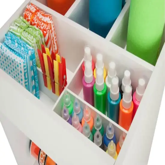 Honey Can Do White Craft Storage Cart With Wheels {9}