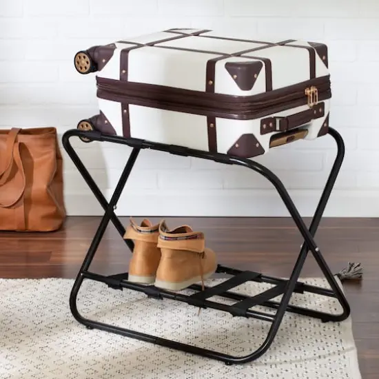 Honey Can Do Black 2-Tier KD Luggage Rack {4}