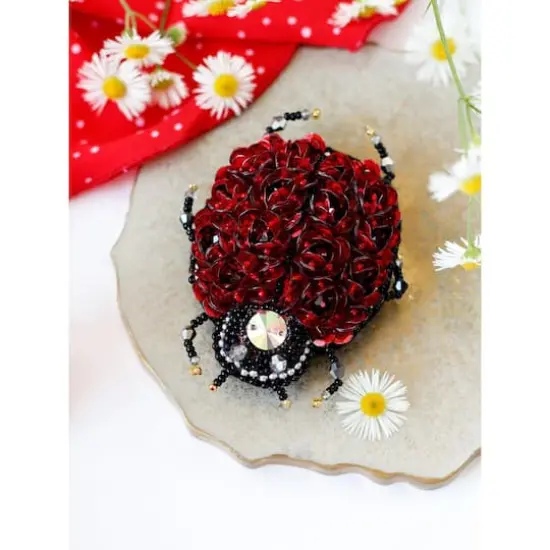 Abris Art Decoration Ladybug Bead Embroidery Kit {1}