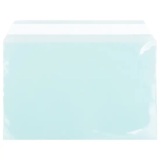 JAM Paper 5.43" X 8.62" Self Adhesive Closure Cello Sleeves, 100ct. Aqua {1}