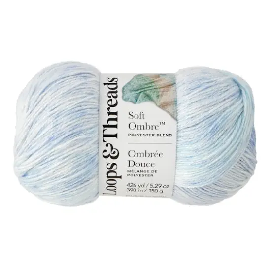 Soft Ombre&trade; Yarn by Loops & Threads&reg; Dark Blue/Sky Blue/White {1}