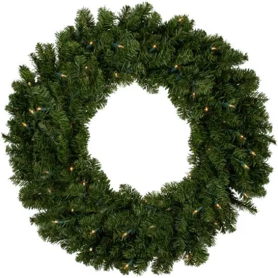 30" Pre-Lit Canadian Pine Artificial Christmas Wreath {5}