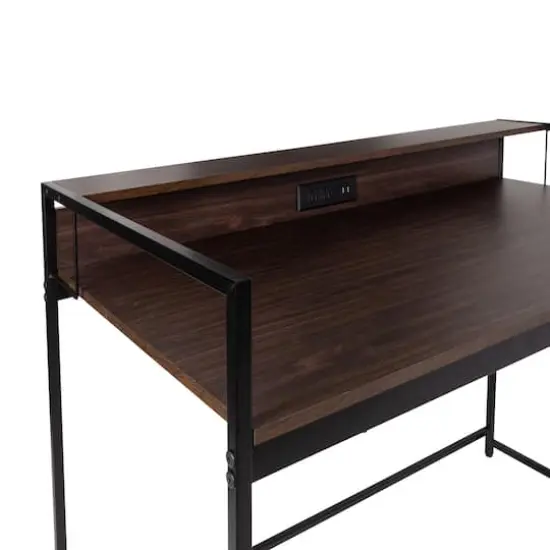 Honey Can Do Walnut & Black Computer Desk {7}