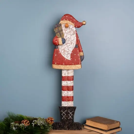 30" Tall Wooden Santa with Presents {3}