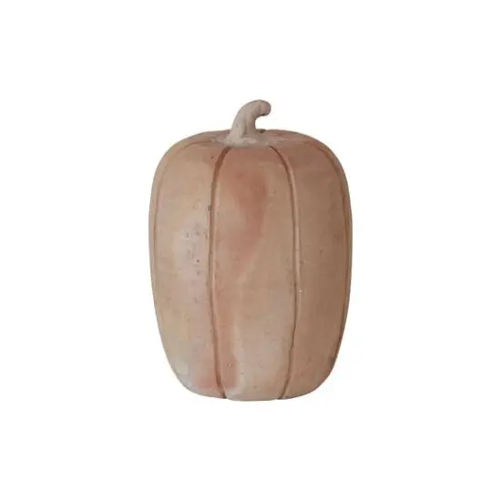 Hello Honey&reg; 8" Brown Handmade Terra Cotta Pumpkin {1}