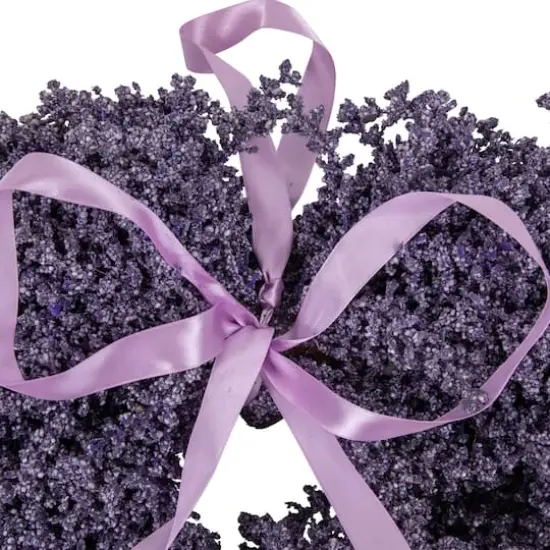 17.5" Artificial Lavender Heart Spring Wreath {6}