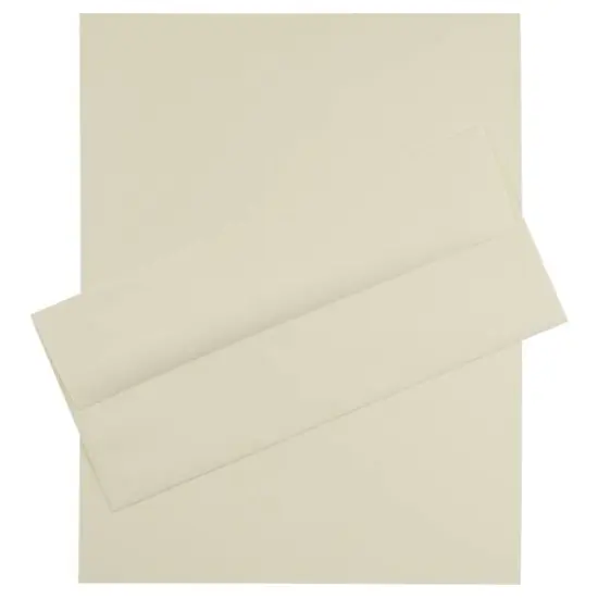 JAM Paper #10 Strathmore Business Stationery Set, 100ct. Ivory Laid {1}