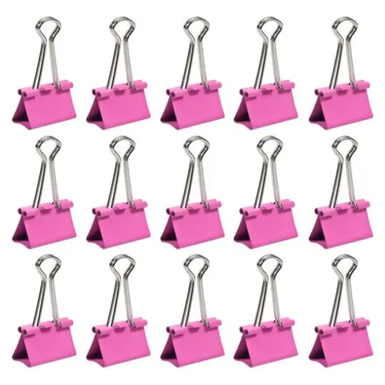JAM Paper 1.25" Binder Clips, 15ct. Pink {7}