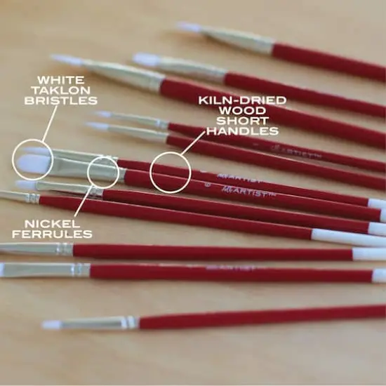 Hello, Artist! Short Handle White Taklon 12 Piece Brush Set {25}