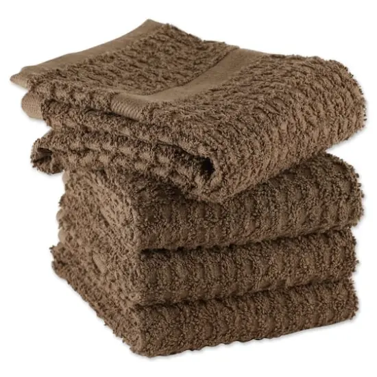 DII&reg; Solid Brown Waffle Terry Dishtowel, 4ct. {5}