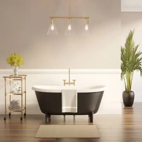 Hello Honey&reg; Brushed Gold Modern Linear Ceiling Light {4}