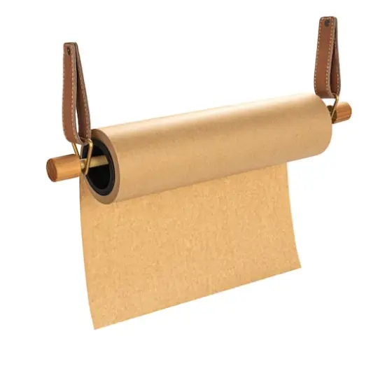 Hello Honey&reg; Natural Wood Wall Mounted Paper Dispenser with Paper Roll {9}