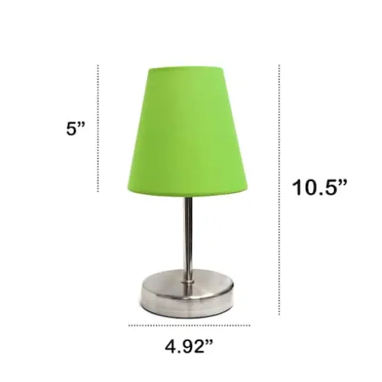 Creekwood Home Nauru 10.5" Sand Nickel Petite Metal Stick Table Lamp Green {4}