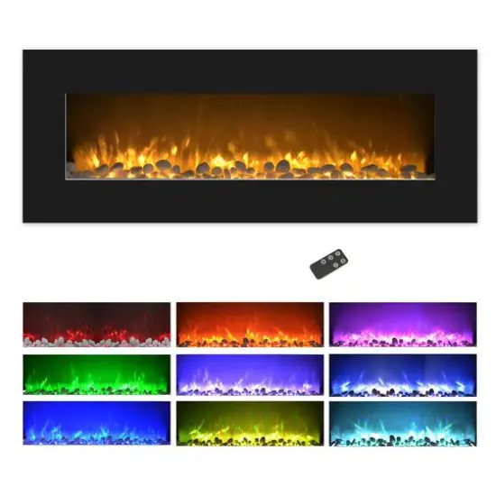 Hastings Home 50" Black LED Electric Fireplace {1}