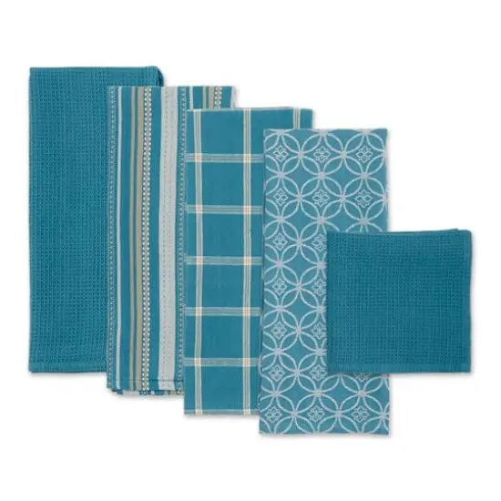 DII&reg; Dish Towel & Dishcloth Set Storm Blue {6}