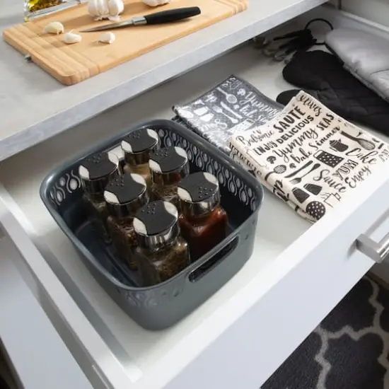 Kitchen Details Gray Gemstone Storage Tote Basket {5}