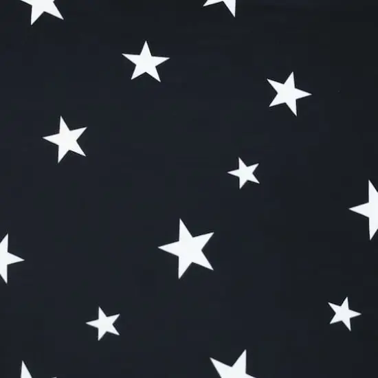 Fabric Merchants Stars on Black Double Brushed Stretch Fabric {1}