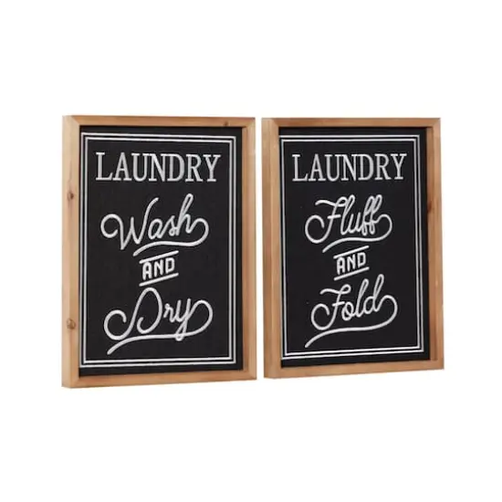 Set of 2 Black Wood Farmhouse Sign Wall Decor, 12.5" x 16" {3}
