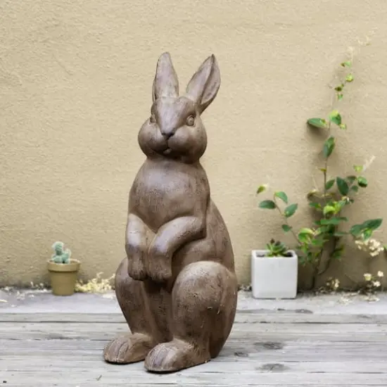 Glitzhome&reg; 23" Standing Rabbit Statue {4}
