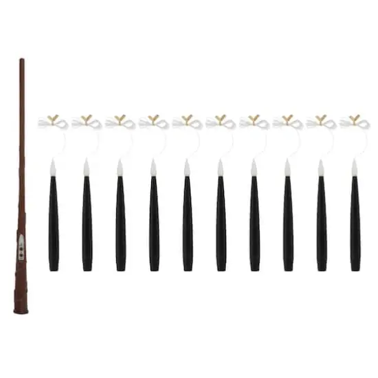 10ct. Warm White Flickering LED Hanging Black Candles with Remote by Ashland&reg; {1}