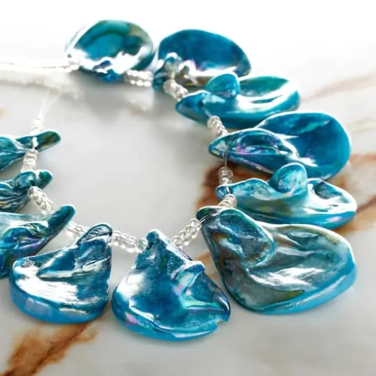 Teal Shell Teardrop Beads, 34mm by Bead Landing&trade; {4}