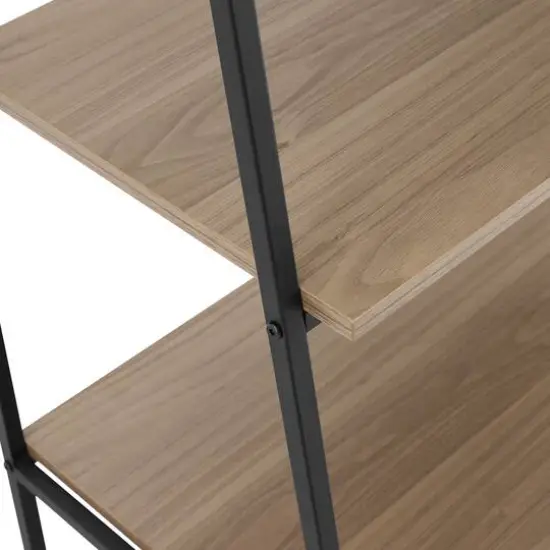 Walker Edison 72" Mocha Industrial Modern Ladder Bookshelf {4}