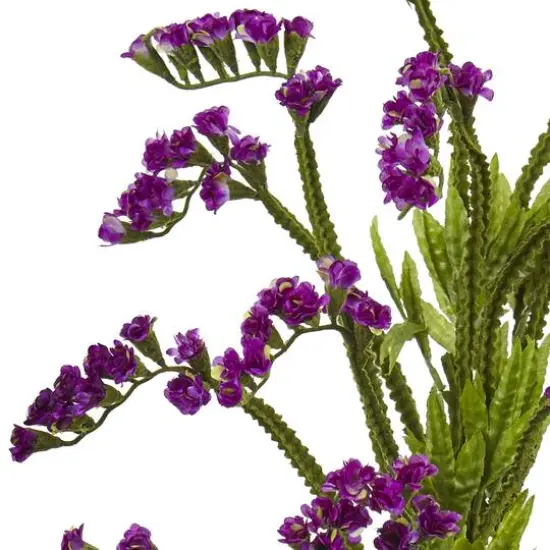 22" Hydrangea & Statice Bud Arrangement in Vase Blue/Purple {3}