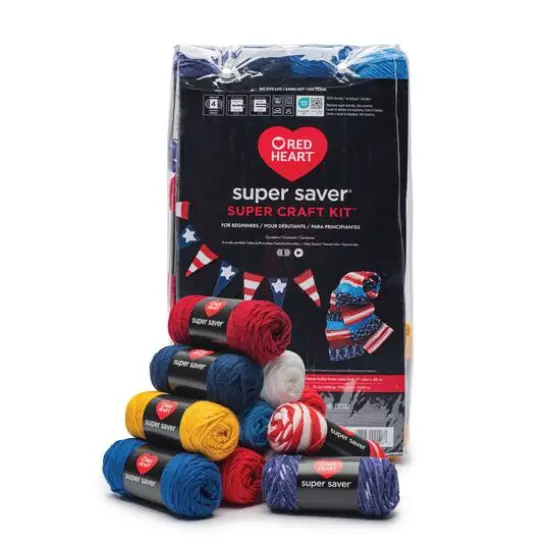 Red Heart&reg; Super Saver&reg; 12 Skein Super Craft Yarn Kit America {7}