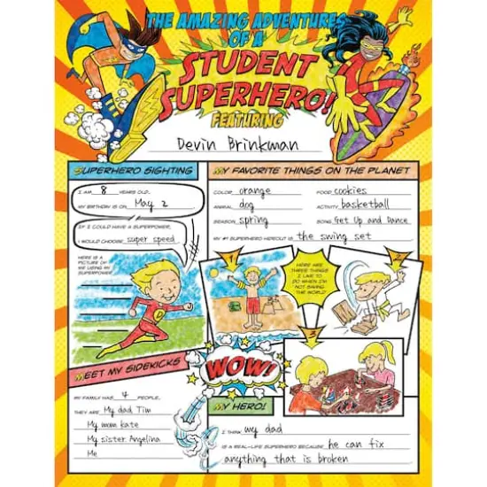 North Star Teacher Resources Fill Me In: Student Superhero, 32ct. {3}