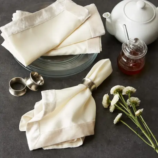 DII&reg; Velvet Trimmed Oversized Napkin, 4ct. Cream {7}