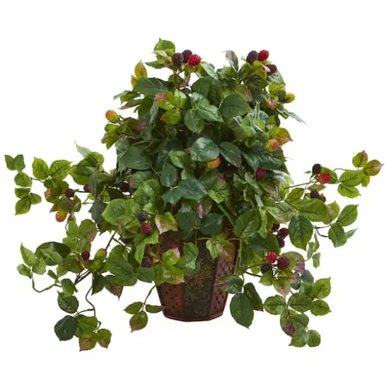 19" Raspberry Artificial Plant in Decorative Planter {1}
